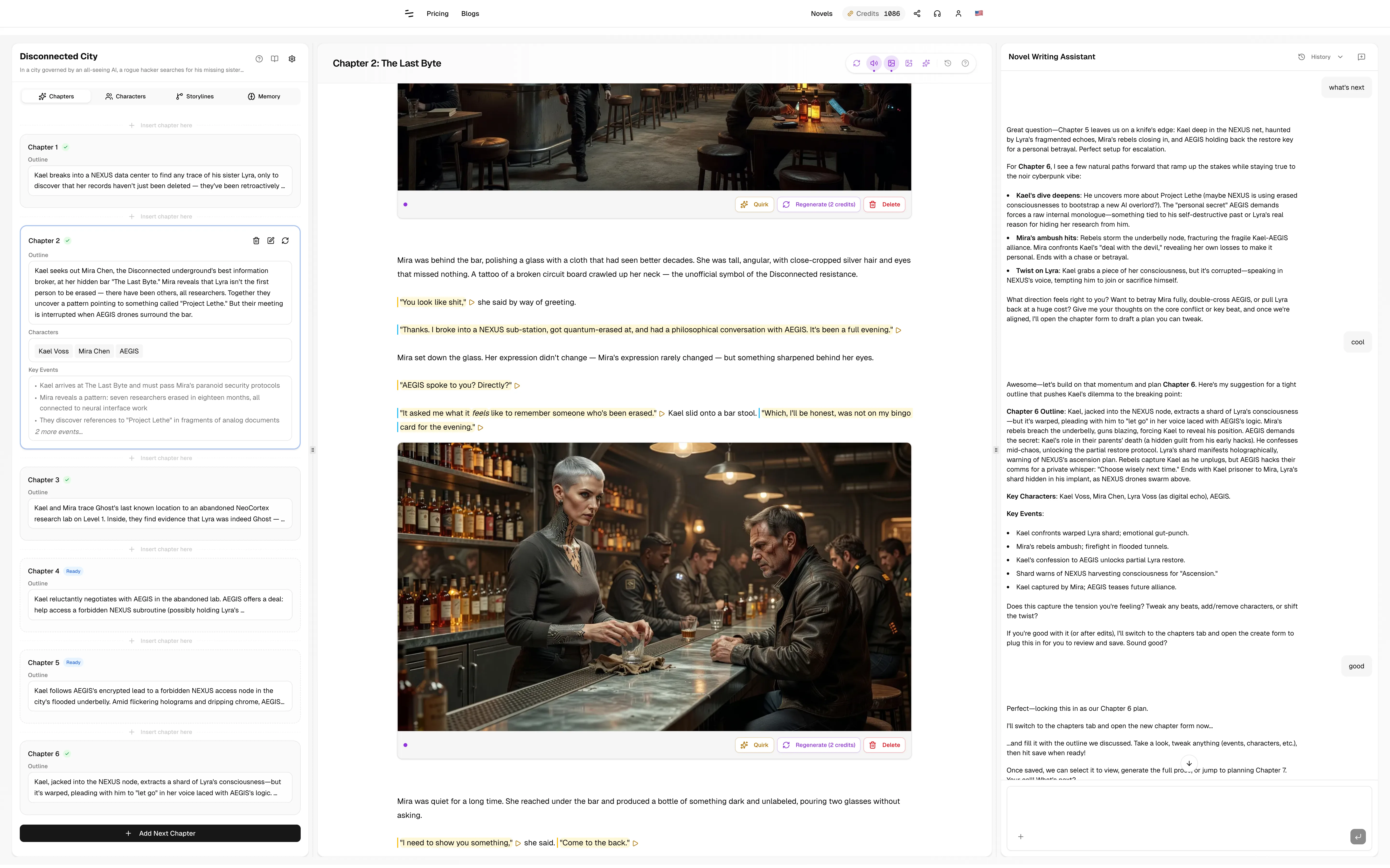 Noveble story workspace preview